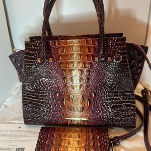 Brahmin Sunset Ombré Priscilla w/Ady wallet set